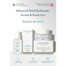 CLERICHE LONDON Advanced Dual Hyaluronic Serum ve Krem Seti - 2'li Çift Aşamalı Nem Ritüeli ile Daha Aydınlık Cilt