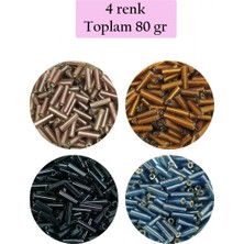 MiraLive Uzun Boru Kesme Boncuk Çap 2mm Uzunluk 10 mm - 4 Renk - Toplam 80 Gram - BNC426