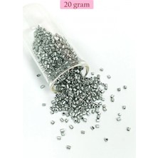 MiraLive Kesme Cam Boncuk 2mm - 20 Gram - Mat Gümüş -BNC333