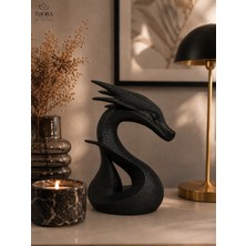 Triora Design Dekoratif Ejderha Heykeli – Minimalist Dragon Biblosu | 3D Baskı Modern Ev Dekoru | 20 cm