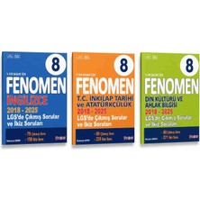 Fenomen Yayıncılık Fenomen 8. Sınıf Lgs Ingilizce + T.c. Inkılap Tarihi ve Atatürkçülük + Din Kültürü ve Ahlak Bilgisi Çıkmış Sorular ve Ikiz Sorular 2018-2025 3'lü Set Video Çözümlü Akıllı Tahta Uyumlu