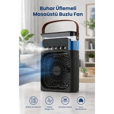Seyutech Buhar Üflemeli Masaüstü Buzlu Soğutmalı Fan Taşınabilir LED Işıklı Hava Nemlendiricili Hava Soğutucu Vantilatör