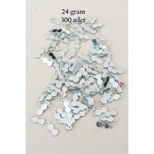 MiraLive Oya Abiye Bileklik Kolye Pleksi Metalik Plastik Pul Gümüş Renk 24 Gram 300 Adet - BNC568
