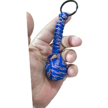 Moonparacord Paracord Maymun Yumruğu Anahtarlık  Mavi Üstü Sarı Kırmızı