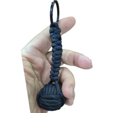 Moonparacord Paracord Maymun Yumruğu Anahtarlık Siyah Üstümavi Şerit
