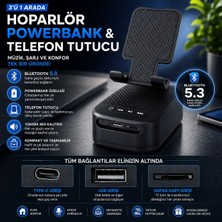 Rose Teknoloji 3 Ü 1 Arada Bluetooth Hoparlör Powerbank ve Telefon Tutucu Özellikli Tf Kart ve USB Bellek Destekli Telefon Tutuculu Bluetooth Hoparlör