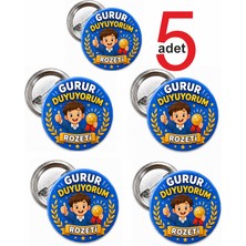 Siverek Reklam Gurur Duyuyorum Rozeti 5,5 cm – 5 Adet Iğneli Metal Yaka Rozeti – Öğrenci Başarı ve Motivasyon Rozeti Seti