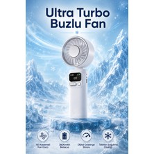 Seyutech Buzlu Soğutmalı Turbo Fan Taşınabilir Dijital Led Göstergeli 100 Kademeli 3600mAh Bataryalı Ultra Hızlı Katlanabilir El Fanı