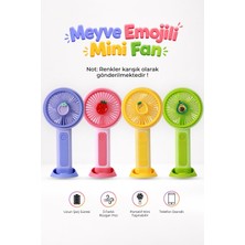 Seyutech Mini Taşınabilir Meyve Temalı El Fanı 3 Kademeli Şarjlı Sessiz Vantilatör Telefon Standlı Meyveli El Fanı