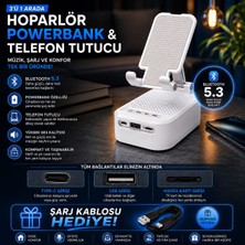 Rose Teknoloji 3 Ü 1 Arada Bluetooth Hoparlör Powerbank ve Telefon Tutucu Özellikli Tf Kart ve USB Bellek Destekli Telefon Tutuculu Bluetooth Hoparlör