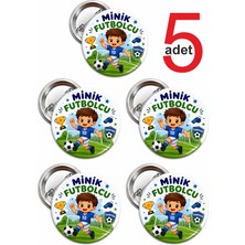 Siverek Reklam Minik Futbolcu Rozeti 5,5 cm – 5 Adet Iğneli Metal Yaka Rozeti – Futbol Temalı Çocuk Rozeti Seti