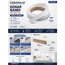 Karapolat Mat Beyaz Melamin Tutkallı Kenar Bandı 20 mm x 10 Metre