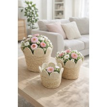 Hasır Saklı 3lü Set - Krem 3lü Set