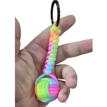 Moonparacord Paracord Maymun Yumruğu Anahtarlık Gökkuşağı Renk Soft