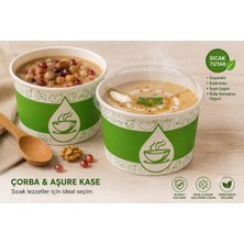 MGZ 16 Oz Şeffaf Kapaklı Karton Çorba-Aşure Kasesi 100 Adet