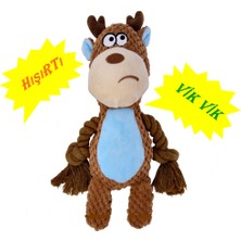 Nunbell Hışırtılı Sesli Peluş Geyik Köpek Oyuncağı 25 cm