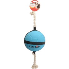 Camon Ip Saplı Hentbol Topu Şeklinde Eğlenceli Köpek Oyuncağı 17 cm