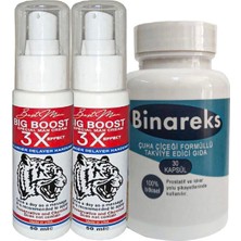 Bezos 2 Adet 50 ml Bigboost Erkek 3xeffect Canlandirici Krem + Yanında 1 Kutu 30LU Binareks Erkeklere Özel