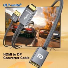 Ult-Unite 4K 60Hz HDMI Erkek - Dp Dişi Dönüştürücü Adaptör Kablosu 0.2m Kalaylı Bakır Monitör Için
