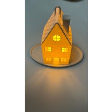 Nadar Studio Nadarstudio Kış Evi Tealight Mumluk / Tealight ve Tabanlık Hediyeli