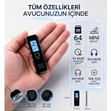Invicta 64GB LED Ekranlı Mini Ses Kayıt Cihazı Tek Tuş Kayıt Net ve Temiz Kayıt Dinleme