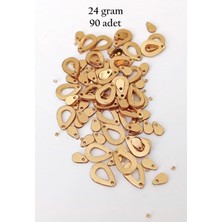 MiraLive Oya Abiye Bileklik Kolye Pleksi Metalik Plastik Pul Altın Renk 24 Gram 90 Adet - BNC556
