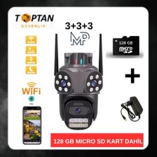 Grifin Soft Besta Dış Mekan Üç Kameralı Gece Görüşlü Full Hd Ip Akıllı Ptz Güvenlik Kamerası 128 GB Micro Sd Kart ve Adaptör Dahil BB-17358