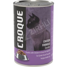 3 Adet Croque Tavuk Etli Konserve Yetişkin Kedi Maması 400 gr