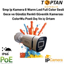Grifin Soft 5mp Ip Kamera 6 Warm LED Full Color Sesli Gece ve Gündüz Renkli Güvenlik Kamerası Colorwu Poeli Dış ve Iç Ortam BT-1506