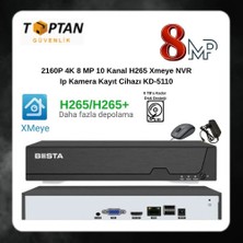 Grifin Soft Besta 2160P 4K 8 Mp 10 Kanal H265 Xmeye Nvr Ip Kamera Kayıt Cihazı KD-5110