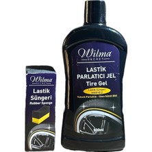 Wilma Secret Lastik Parlatıcı Jel - Sünger Hediyeli Yüksek Parlaklık ve Islak Görünüm 500ML (4 Adet)