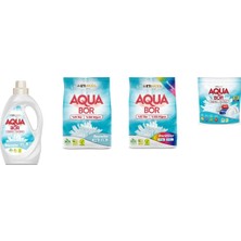 Boron Aquabor Doğal Mineralli Sıvı Beyaz + 4 kg Beyaz + 4 kg Renkliler + Tablet 4 Lü Set