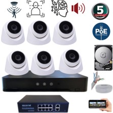 Grifin Soft Arna 6 Kameralı Gece Renkli Yapay Zeka Gerçek 5 Mp 1 Tb HDD Dahil Iç Mekan Güvenlik Seti - ST651B