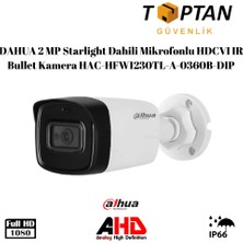 Grifin Soft Dahua 2 Mp Starlight Dahili Mikrofonlu Hdcvı Ir Bullet Kamera HAC-HFW1230TL-A-0360B-DIP
