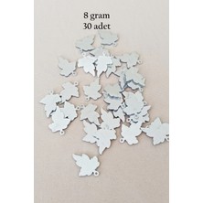 MiraLive Oya Abiye Bileklik Kolye Pleksi Metalik Plastik Pul Gümüş Renk 8 Gram 30 Adet - BNC532