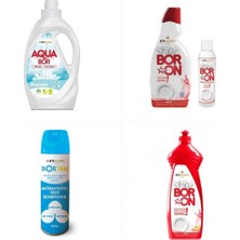 Boron Aquabor Sıvı Deterjan Beyazlar Için 33 Yıkama+ Bulaşık Deterjanı Elde ve Makinede + Dezenfektan