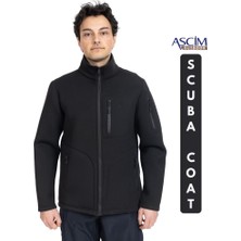Ascim  Tam Fermuarlı Scuba Dalgıç Kumaş Erkek Mont,ceket - 4 Cepli
