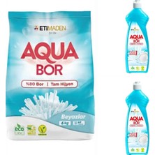 Aquabor Çamaşır Deterjanı Beyazlar Için 6 kg 40 Yıkama+ 2 Adet Aquabor Bulaşık Deterjanı 650 ml