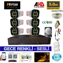 Grifin Soft 6 Kameralı 5mp Işıklı Gece Renkli Sesli 4 Tb HDD Dahil Ahd Güvenlik Seti- ST-5540M