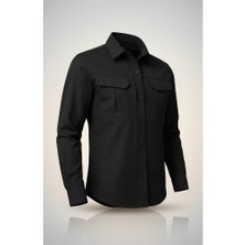 Kdm Kafkas Tactical Outdoor Trekking Taktikal Mevsimlik Doğa Yürüyüşü Kaliteli Şık Duruş Gömlek - Siyah
