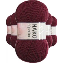 MiraLive 5 Adet Süper Inci El Örgü Ipi 100 gr Bordo 999