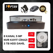 Grifin Soft 8 Kanal 5 Mp Nvr Ip Kamera Kayıt Cihazı 3 Tb Harddisk Dahil