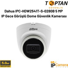 Grifin Soft Dahua IPC-HDW2541T-S-0280B 5 Mp Ip Gece Görüşlü Dome Güvenlik Kamerası