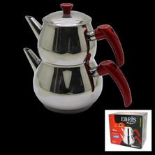 MiraLive Aile Büyük Boy Küre Çelik Çaydanlık Seti Üst: 1.2lt - Alt: 2lt (4887)