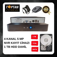 Grifin Soft 4 Kanal 5 Mp Nvr Ip Kamera Kayıt Cihazı 1 Tb Harddisk Dahil