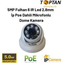 Grifin Soft Besta 5mp Fulhan 6 Ir LED 2.8mm Ip Poe Dahili Mikrofonlu Dome Kamera BS-5250