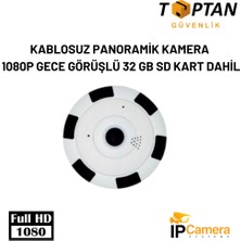 Grifin Soft Kablosuz Panoramik Kamera 1080P Gece Görüşlü 32 GB Sd Kart Dahil ARNA-1132