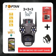 Grifin Soft Besta Dış Mekan Üç Kameralı Gece Görüşlü Full Hd Ip Akıllı Ptz Güvenlik Kamerası 64 GB Micro Sd Kart ve Adaptör Dahil BB-17352