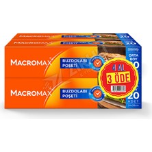 4 Adet Macromax Buzdolabı Poşeti Orta Boy 4 Al 3 Öde 80'li Paket