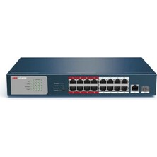 Grifin Soft 16 Ports Poe, 1 Port GB Uplink, 1 Port Sfp Yönetilmez Poe Switch